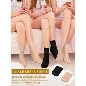 20 Pairs Sheer Ankle Sock Lady Nylon Socks for Women Ankle High Sock Sheer Stock
